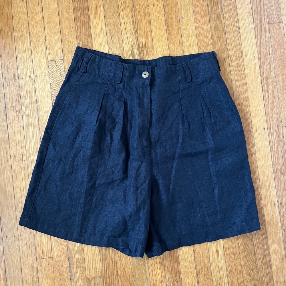 Black Linen Women's Shorts